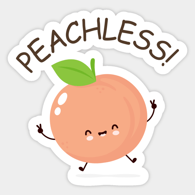 Peachless Funny Peach Sticker by The WYLD Tribe